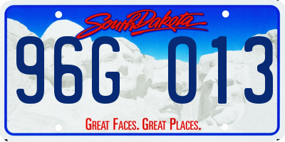 SD license plate 96GO13