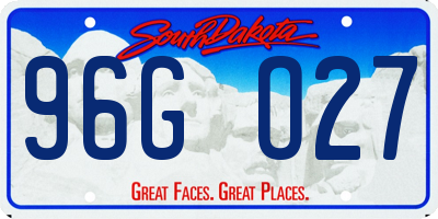 SD license plate 96GO27