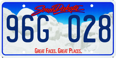 SD license plate 96GO28