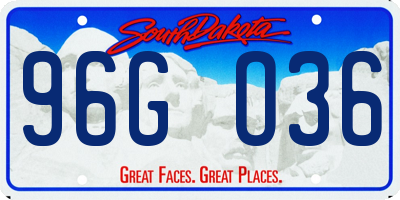 SD license plate 96GO36
