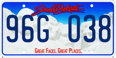 SD license plate 96GO38