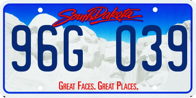SD license plate 96GO39