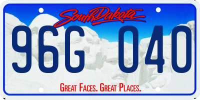 SD license plate 96GO40