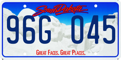 SD license plate 96GO45