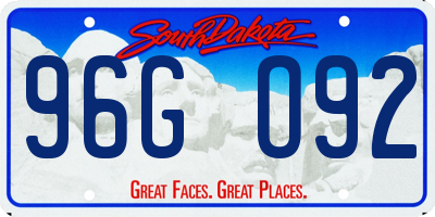 SD license plate 96GO92