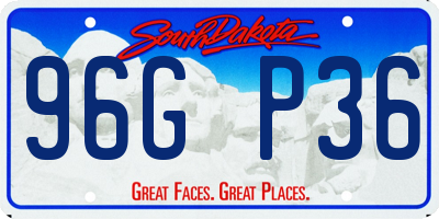 SD license plate 96GP36