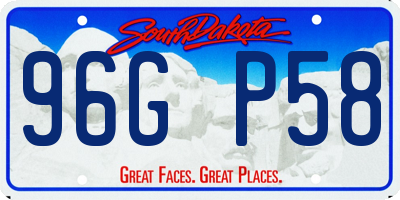 SD license plate 96GP58