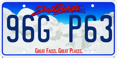 SD license plate 96GP63