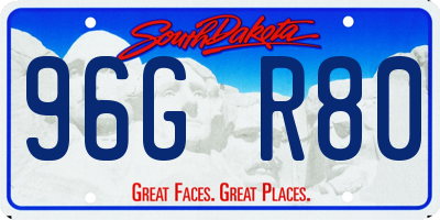 SD license plate 96GR80
