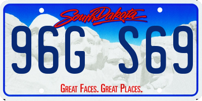 SD license plate 96GS69