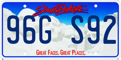 SD license plate 96GS92
