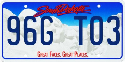 SD license plate 96GT03