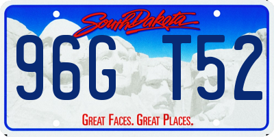 SD license plate 96GT52