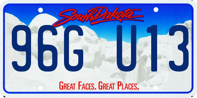 SD license plate 96GU13