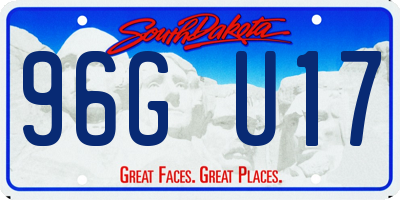 SD license plate 96GU17