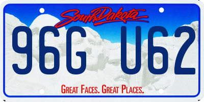 SD license plate 96GU62