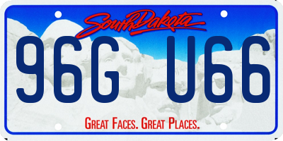 SD license plate 96GU66