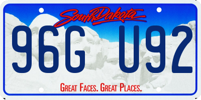 SD license plate 96GU92
