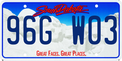 SD license plate 96GW03