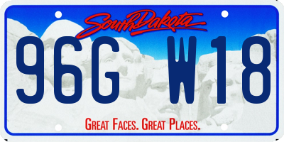 SD license plate 96GW18