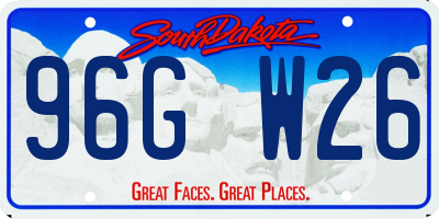SD license plate 96GW26