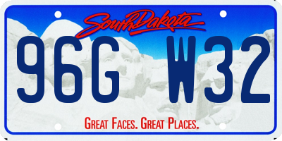 SD license plate 96GW32