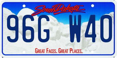 SD license plate 96GW40