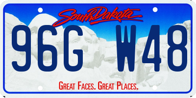 SD license plate 96GW48