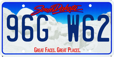 SD license plate 96GW62