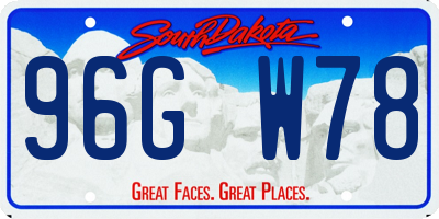SD license plate 96GW78