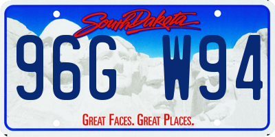 SD license plate 96GW94