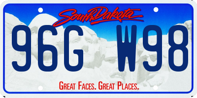 SD license plate 96GW98