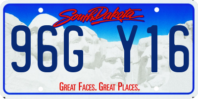 SD license plate 96GY16