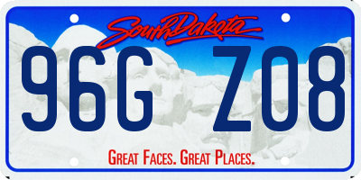 SD license plate 96GZ08