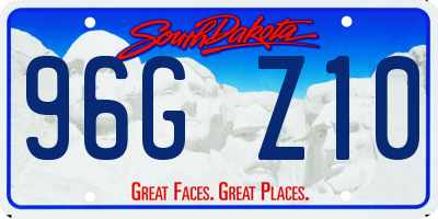 SD license plate 96GZ10