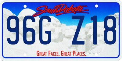 SD license plate 96GZ18