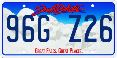 SD license plate 96GZ26