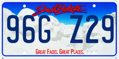 SD license plate 96GZ29