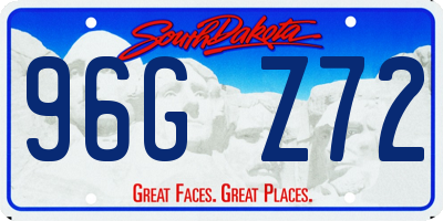 SD license plate 96GZ72