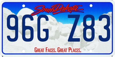 SD license plate 96GZ83