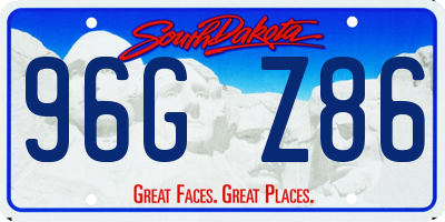 SD license plate 96GZ86