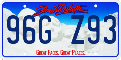 SD license plate 96GZ93