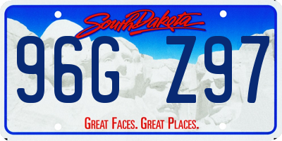 SD license plate 96GZ97