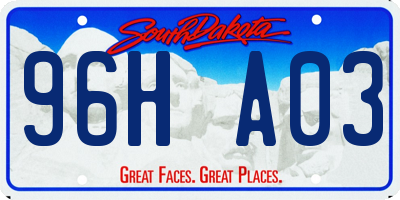 SD license plate 96HA03