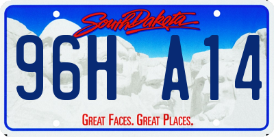SD license plate 96HA14