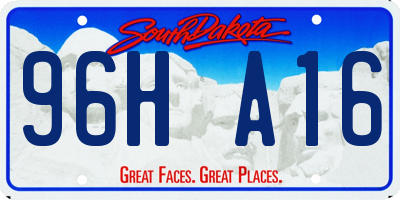 SD license plate 96HA16