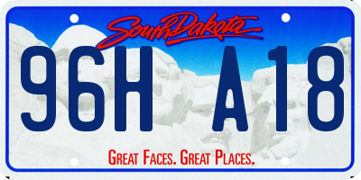 SD license plate 96HA18