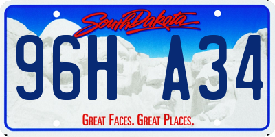SD license plate 96HA34