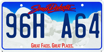 SD license plate 96HA64
