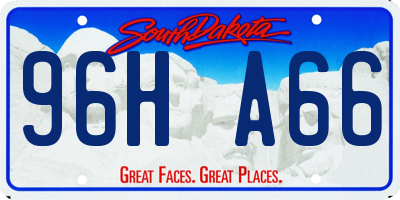 SD license plate 96HA66